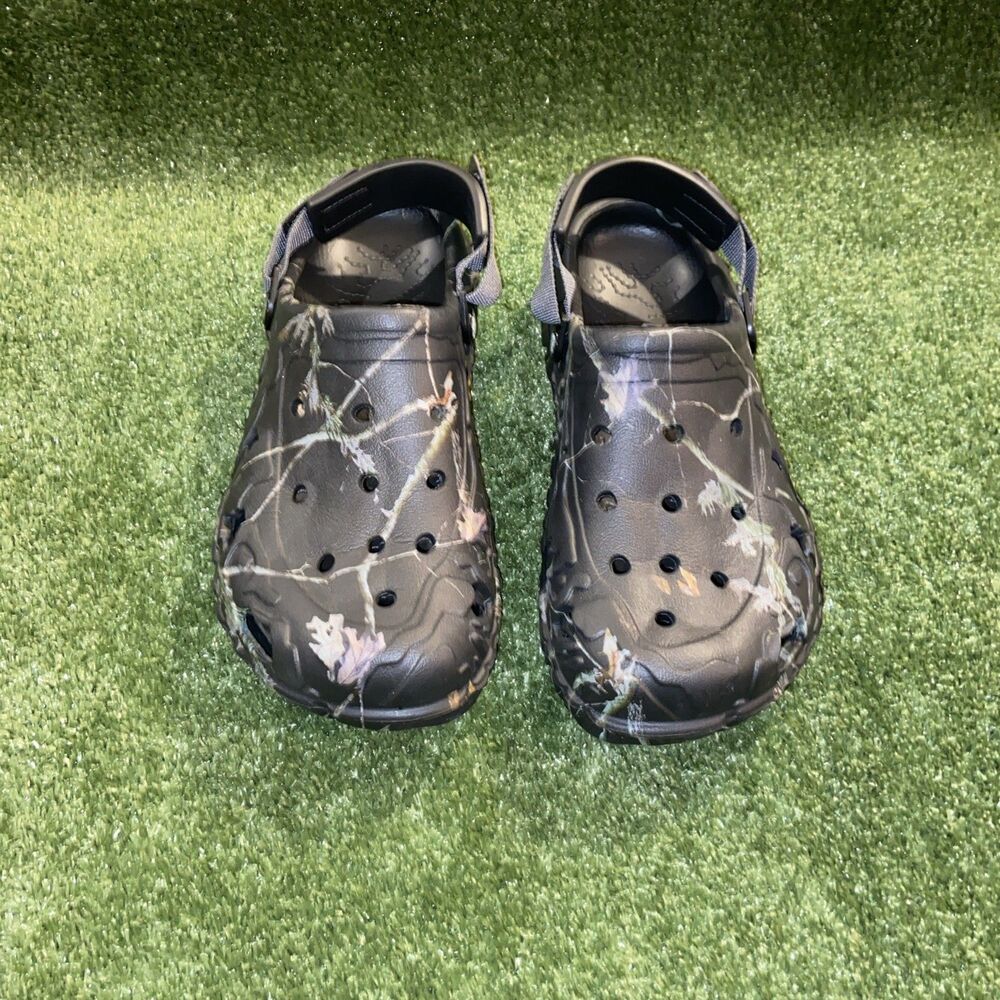 Casual Black Camo Slip-On Sandals with Back Strap